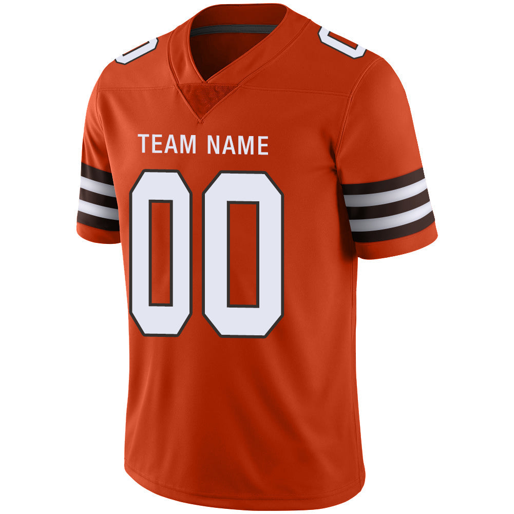 Custom C.Brown Stitched American Football Jerseys Personalize Birthday Gifts Orange Jersey
