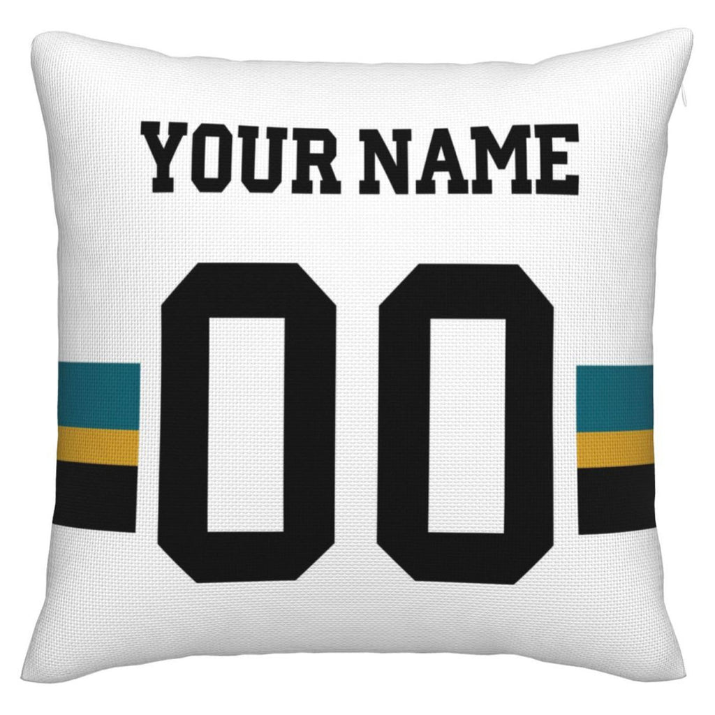 Custom J.Jaguars Pillow Decorative Throw Pillow Case - Print Personalized Football Team Fans Name & Number Birthday Gift Football Pillows