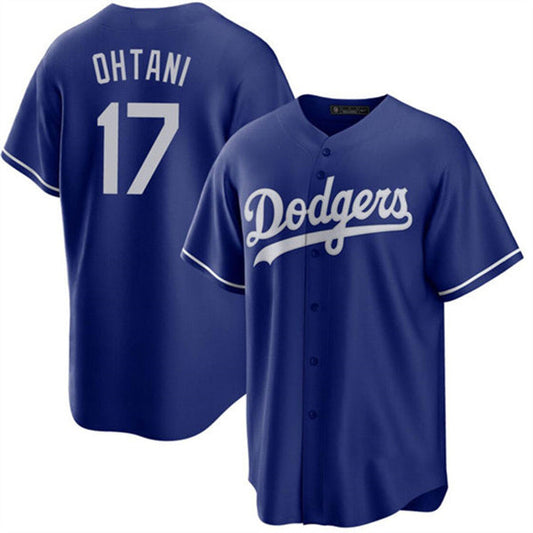Los Angeles Dodgers #17 Shohei Ohtani Blue Home Authentic Patch Jersey Baseball Jerseys