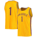 #1 A.State Sun Devils Reverse Retro Jersey - Gold Stitched American College Jerseys