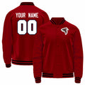 Custom A.Falcons Red Bomber Full-Snap Varsity Letterman Jacket