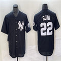 Los Angeles Dodgers #22 Juan Soto Black Home Authentic Patch Jersey Baseball Jerseys