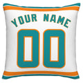 Custom M.Dolphins Pillow Decorative Throw Pillow Case - Print Personalized Football Team Fans Name & Number Birthday Gift Football Pillows