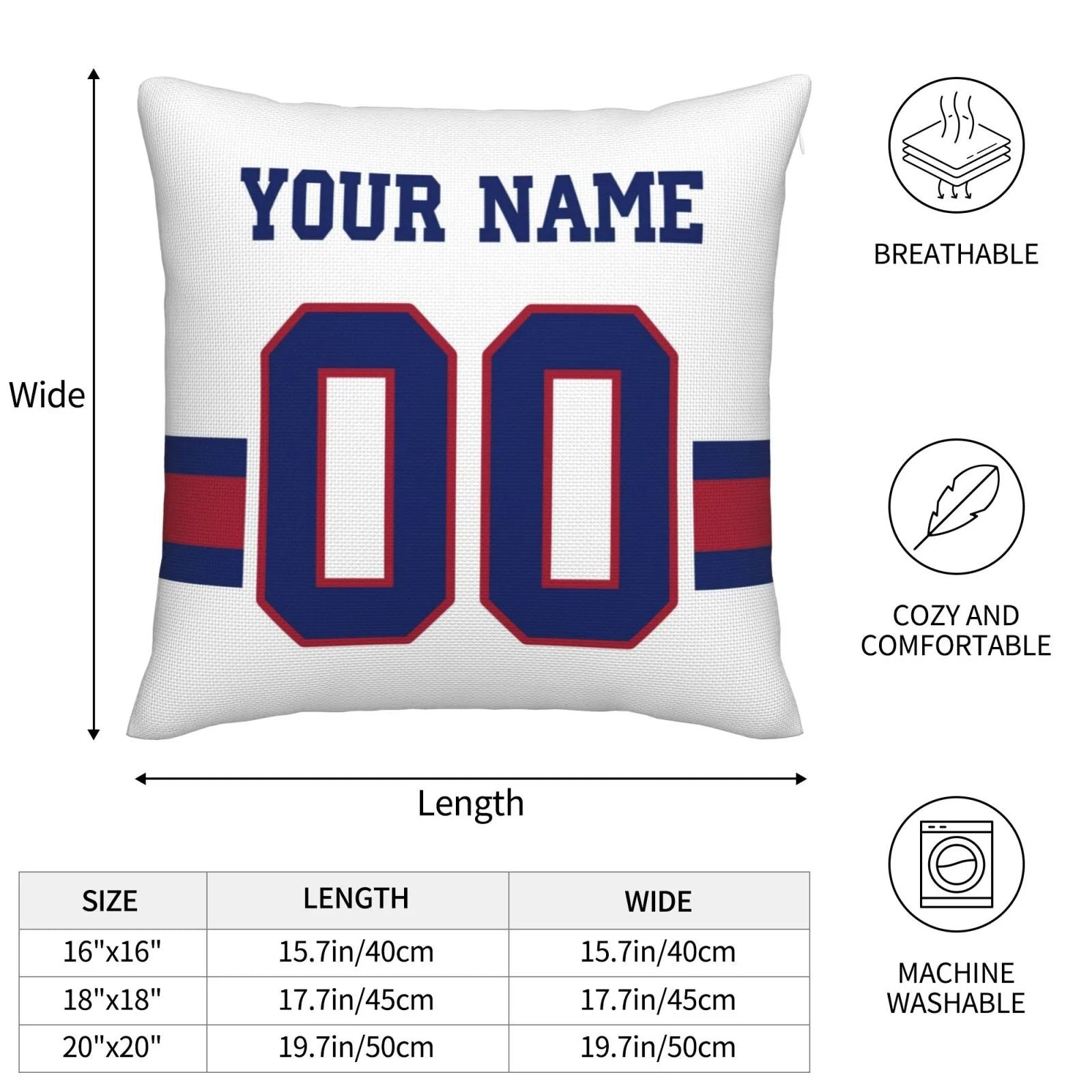 Custom NY.Giants Pillow Decorative Throw Pillow Case - Print Personalized Football Team Fans Name & Number Birthday Gift Football Pillows