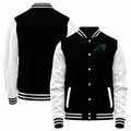 Custom C.Panthers Black-White Bomber Full-Snap Varsity Letterman Jacket