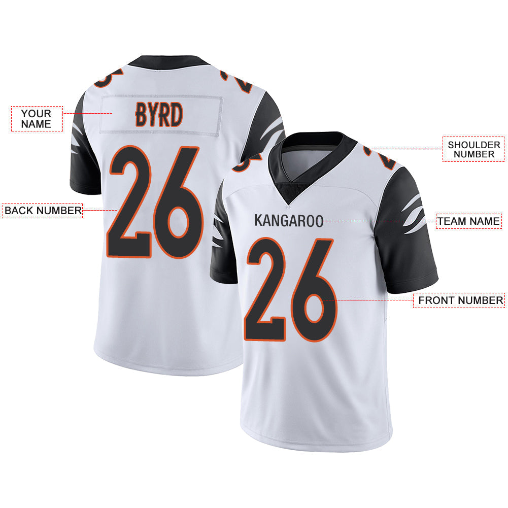 Custom C.Bengal Stitched American Football Jerseys Personalize Birthday Gifts White Jersey
