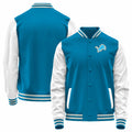 Custom D.Lions Blue-White Bomber Full-Snap Varsity Letterman Jacket