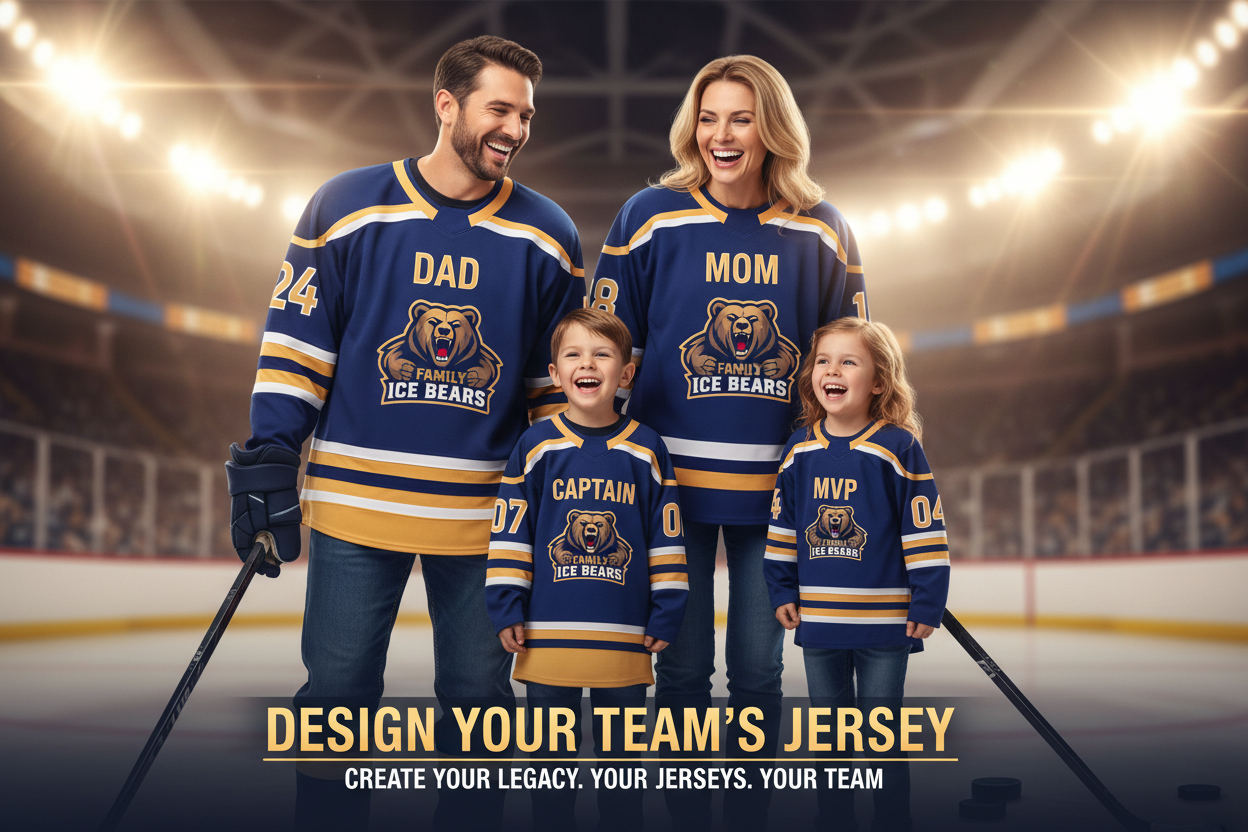 定制冰球运动衫家庭海报