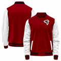 Custom A.Falcons Red-White Bomber Full-Snap Varsity Letterman Jacket