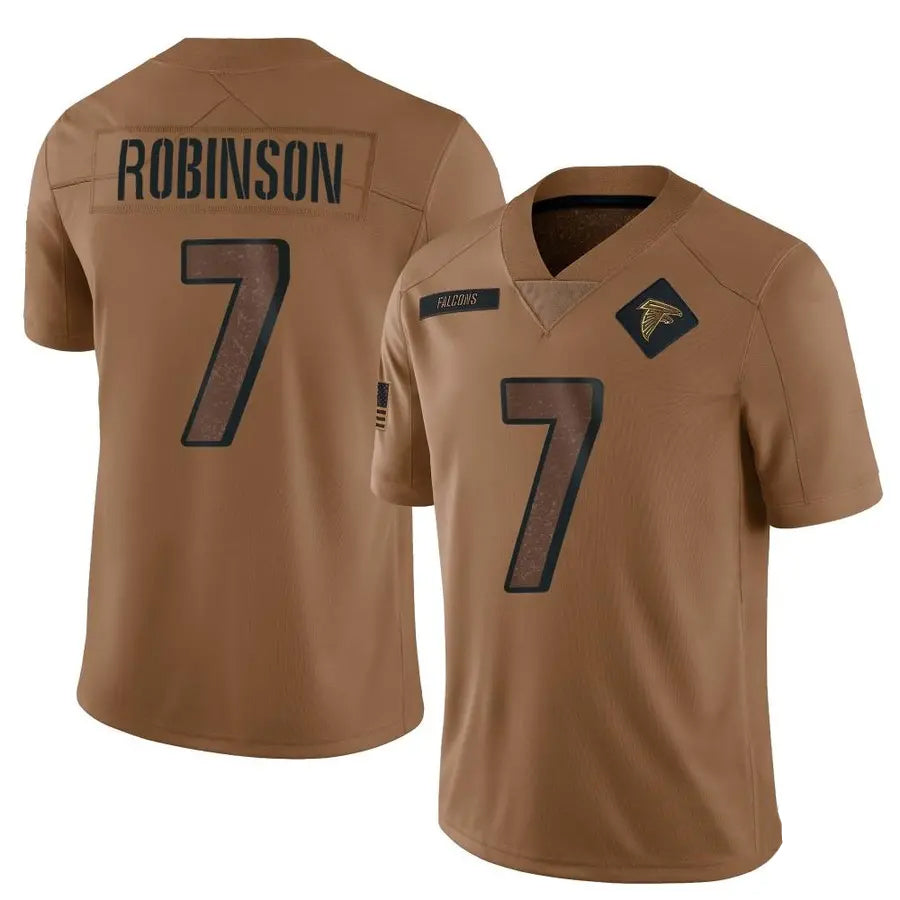 A.Falcons #7 Bijan Robinson Brown Salute To Service Limited Jersey