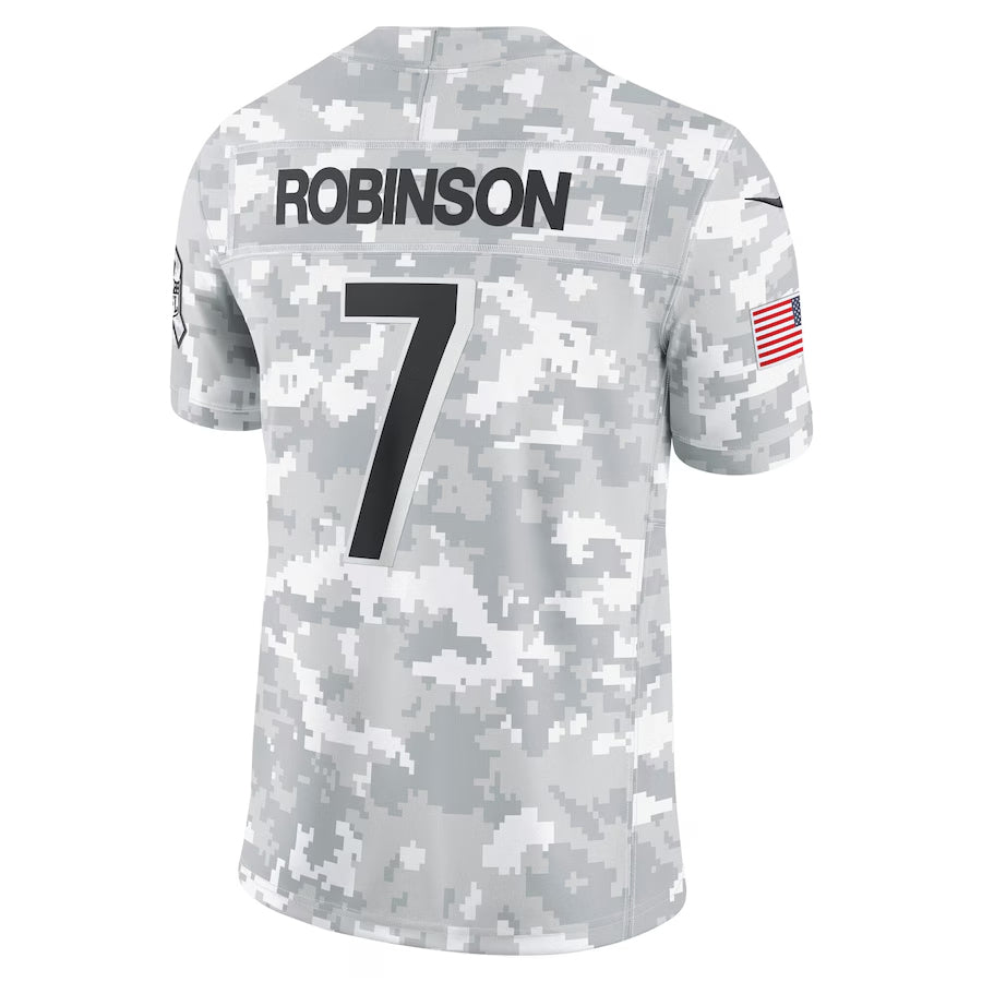 A.Falcons #7 Bijan Robinson Arctic Camo Salute to Service Limited Jersey