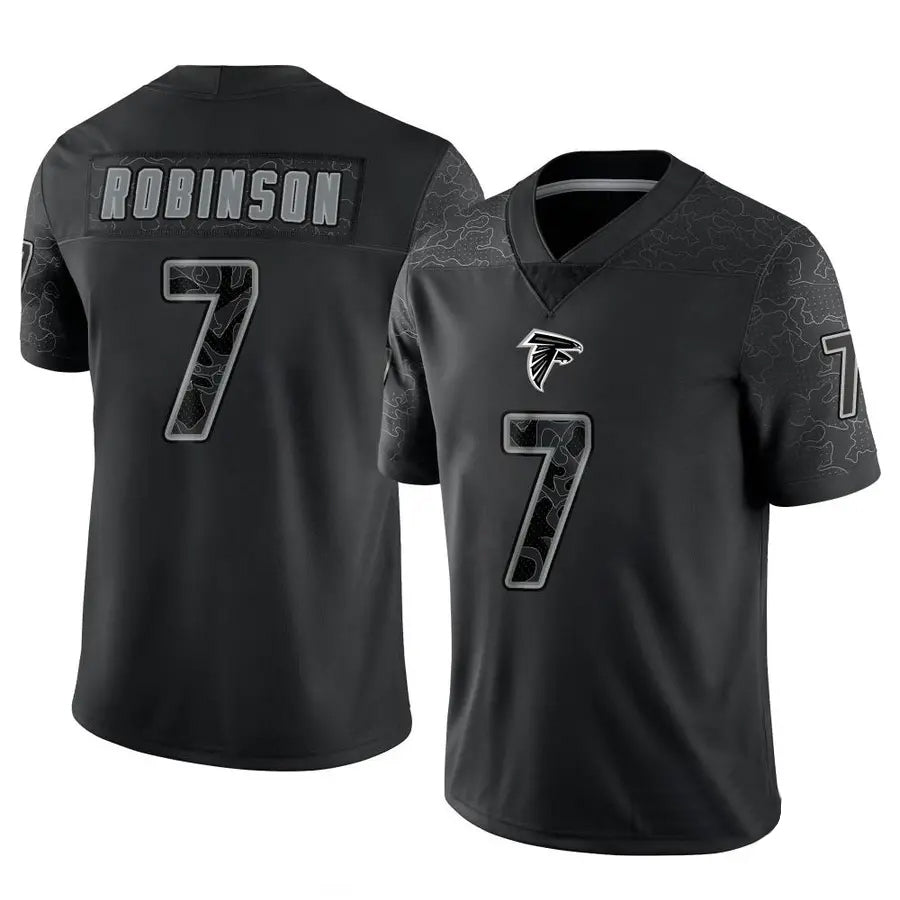 A.Falcons #7 Bijan Robinson Black RFLCTV Limited Jersey