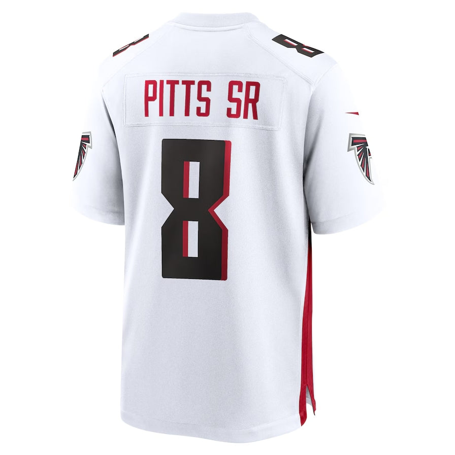 A.Falcons #8 Kyle Pitts Sr. White White Game Stitched American Football Jerseys