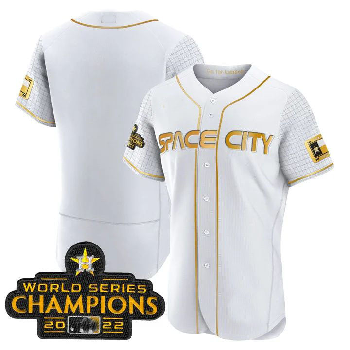 Houston Astros 2023 SPACE CITY CHAMPIONS FLEX JERSEY ¨CWHITE ALL STITCHEDBaseball Jerseys