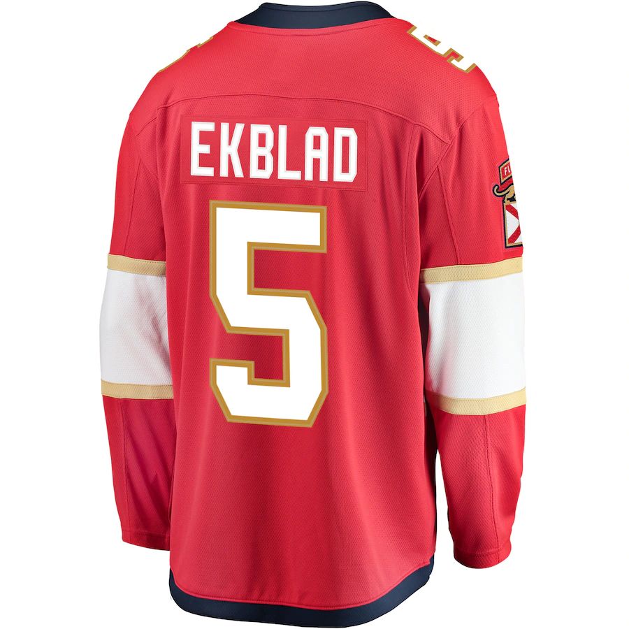 F.Panthers #5 Aaron Ekblad Supporters Branded Breakaway Player Jersey Red Stitched American Hockey Jerseys