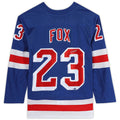 NY.Rangers #23 Adam Fox Supporters Authentic Autographed Jersey Royal Stitched American Hockey Jerseys