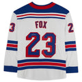 NY.Rangers #23 Adam Fox Supporters Authentic Autographed Supporters Breakaway Jersey White Stitched American Hockey Jerseys