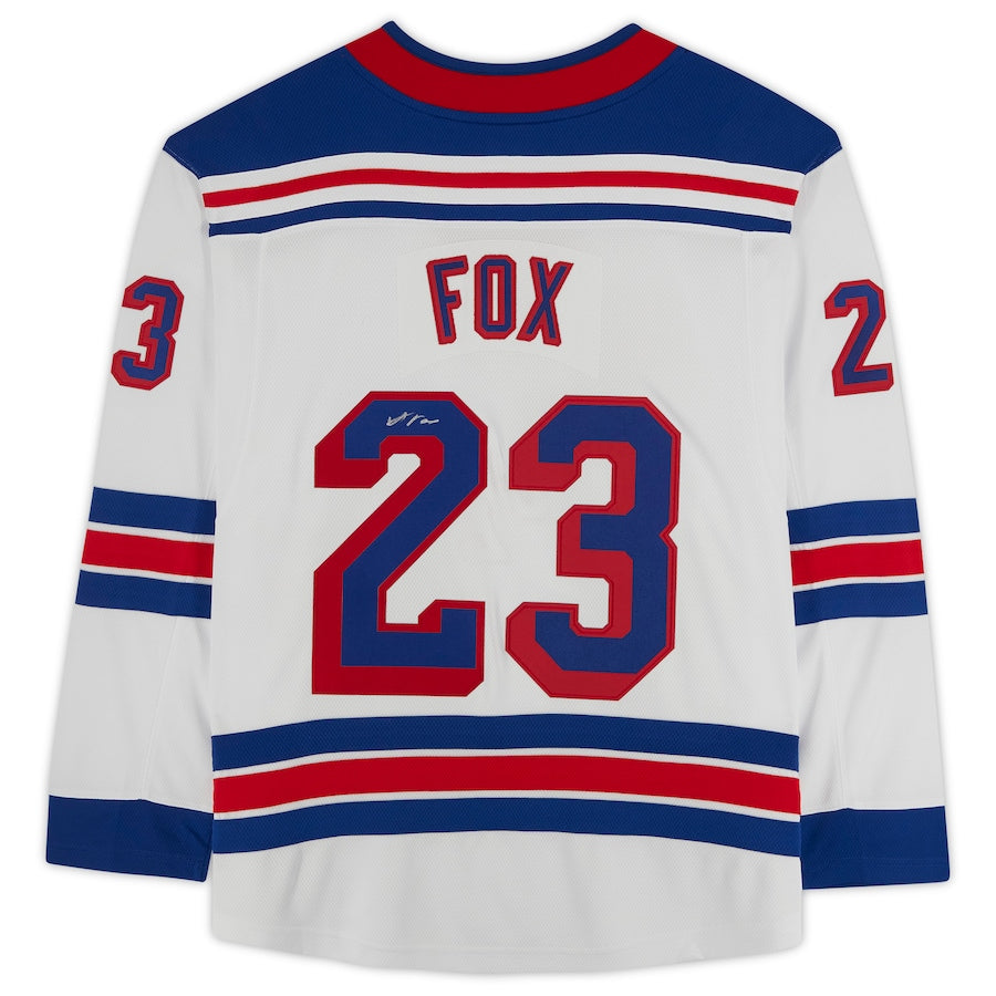 NY.Rangers #23 Adam Fox Supporters Authentic Autographed Supporters Breakaway Jersey White Stitched American Hockey Jerseys