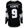 LA.Kings #9 Adrian Kempe Supporters Authentic Game-Used  Black Jersey from the 2018 Playoffs  Stitched American Hockey Jerseys