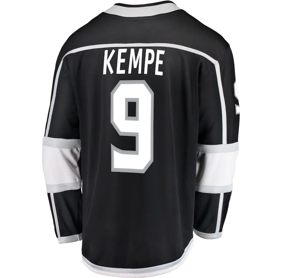 LA.Kings #9 Adrian Kempe  Supporters Branded Breakaway Player Jersey Black Stitched American Hockey Jerseys