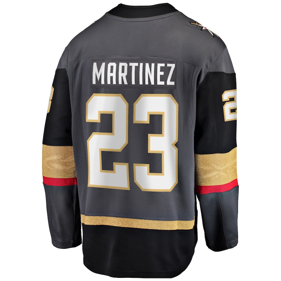 V.Golden Knights #23 Alec Martinez Supporters Branded Breakaway Alternate Player Jersey Gray Stitched American Hockey Jerseys