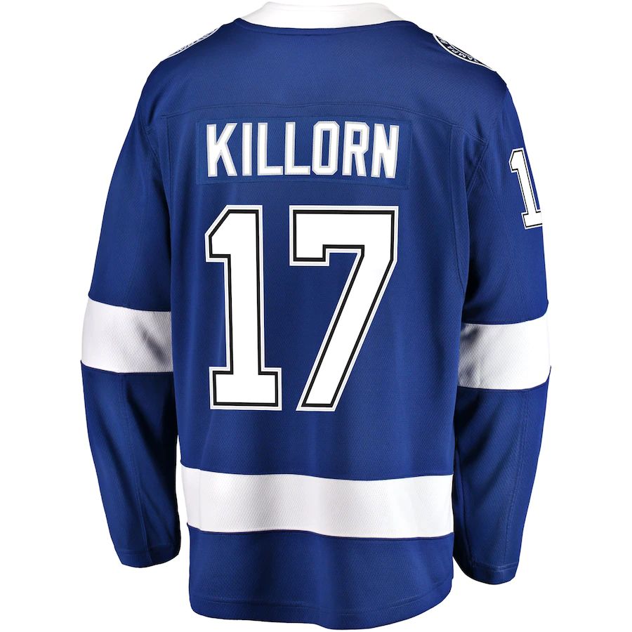TB.Lightning #17 Alex Killorn Supporters Branded Home Breakaway Player Jersey  Blue Stitched American Hockey Jerseys
