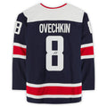 W.Capitals #8 Alex Ovechkin Supporters Authentic Autographed Alternate Navy Stitched American Hockey Jerseys