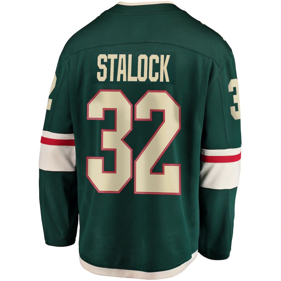 M.Wild #32 Alex Stalock Supporters Branded Breakaway Player Jersey Green Stitched American Hockey Jerseys
