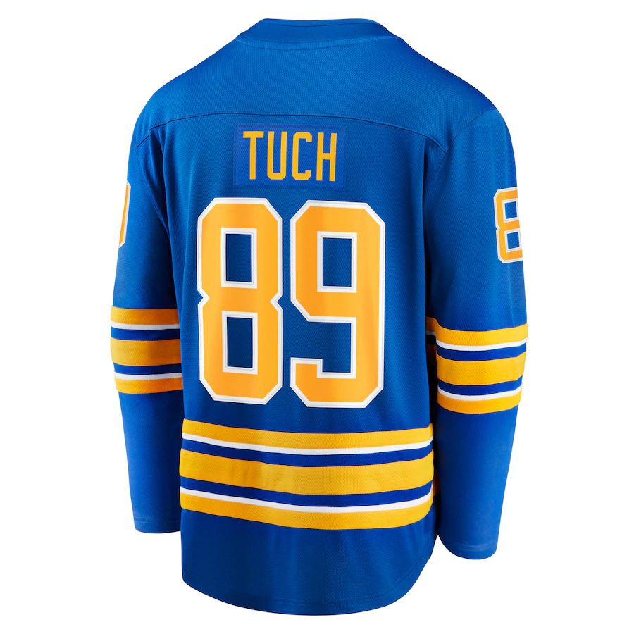 B.Sabres #89 Alex Tuch Supporters Branded Home Breakaway Player Jersey Royal Stitched American Hockey Jerseys