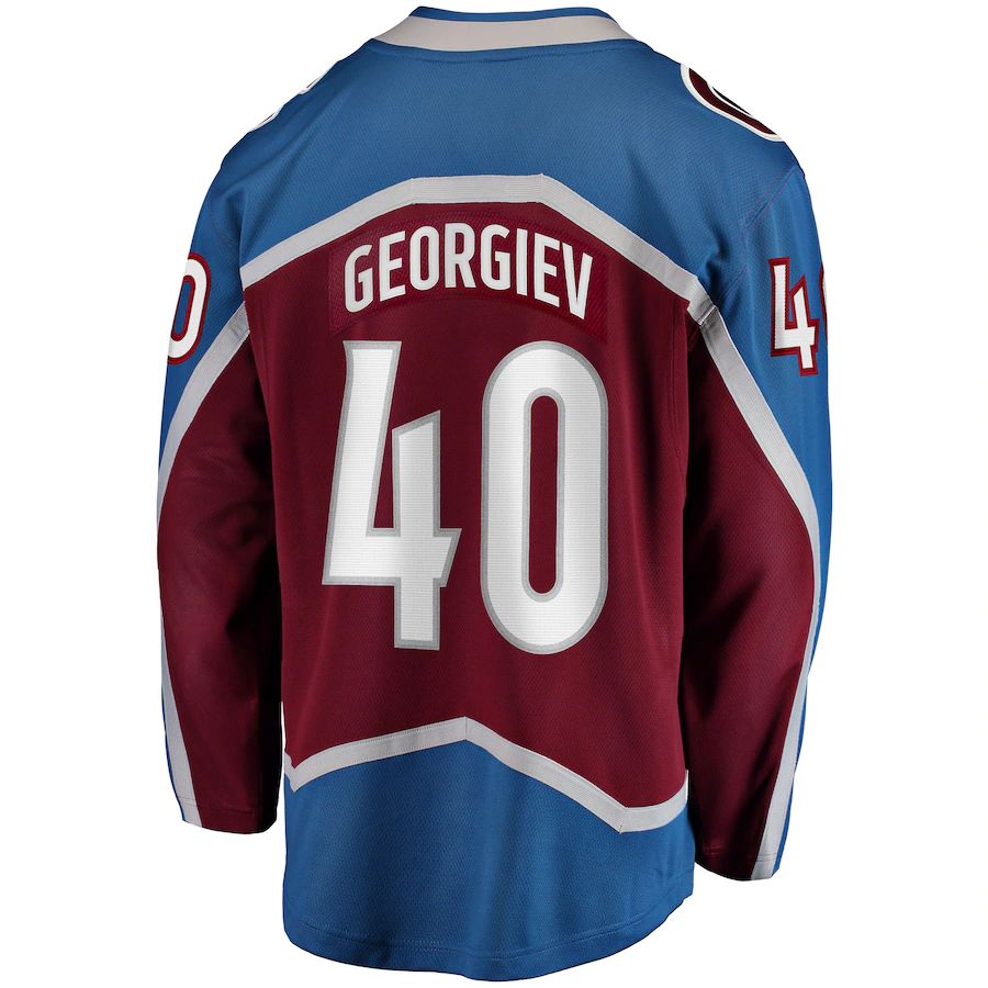 C.Avalanche #40 Alexandar Georgiev Supporters Branded Home Breakaway Player Jersey Burgundy Stitched American Hockey Jerseys