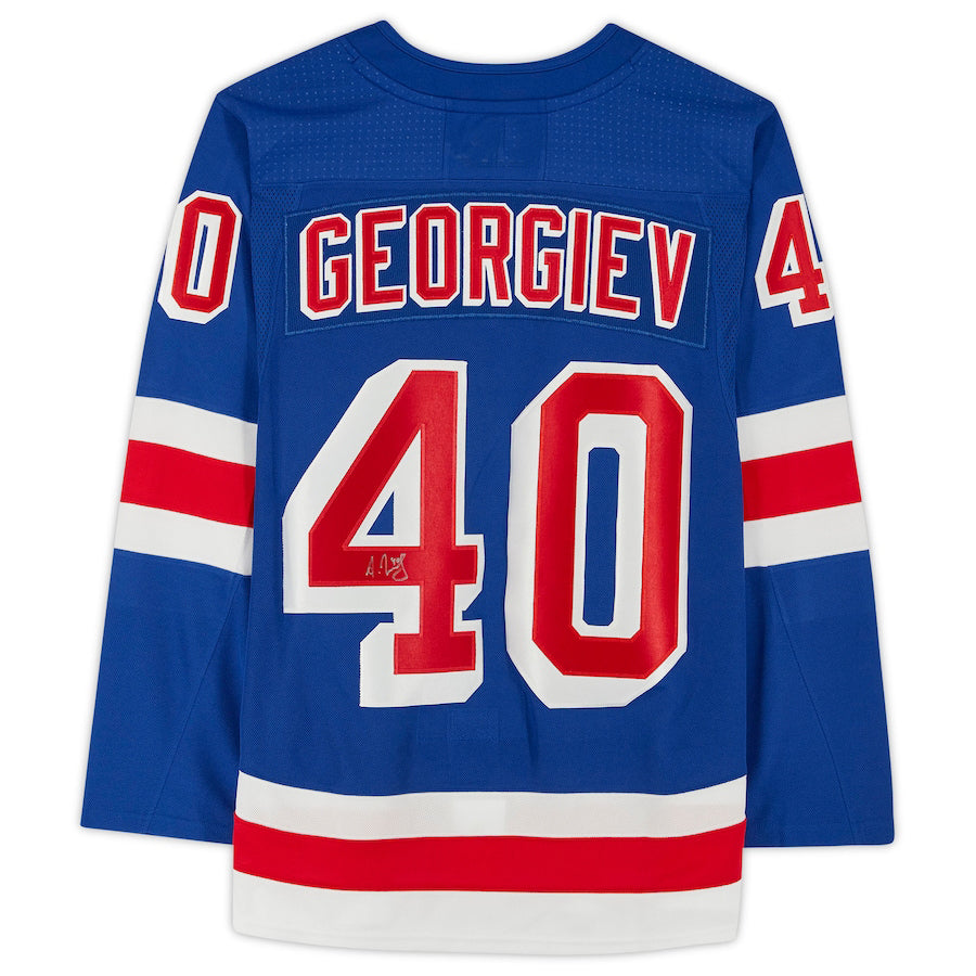 NY.Rangers #40 Alexandar Georgiev Supporters Authentic Autographed Blue Jersey Stitched American Hockey Jerseys