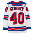 NY.Rangers #40 Alexandar Georgiev Supporters Authentic Autographed  White Stitched American Hockey Jerseys