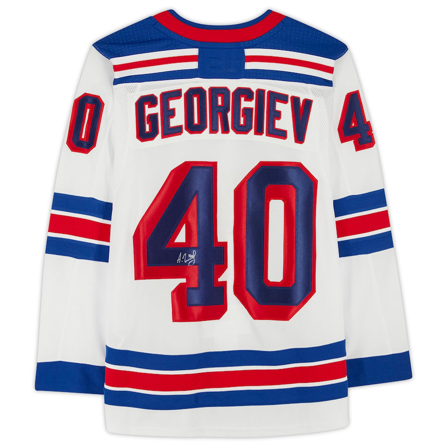 NY.Rangers #40 Alexandar Georgiev Supporters Authentic Autographed  White Stitched American Hockey Jerseys