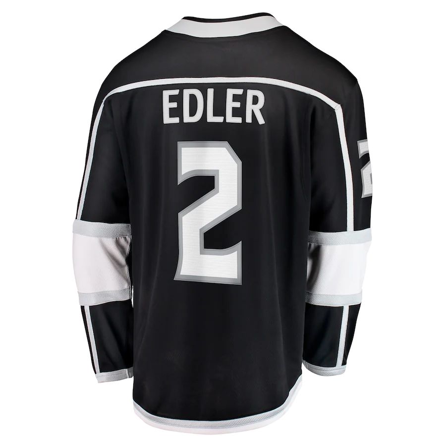 LA.Kings #2 Alexander Edler Supporters Branded Home Breakaway Player Jersey  Black Stitched American Hockey Jerseys