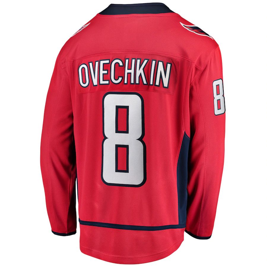 W.Capitals #8 Alex Ovechkin Supporters Branded Breakaway Player Jersey Red Stitched American Hockey Jerseys