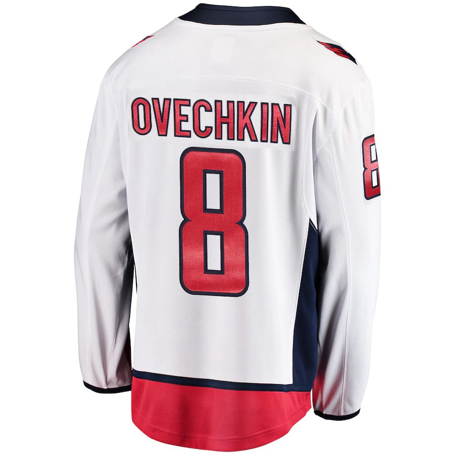 W.Capitals #8 Alex Ovechkin Supporters Branded Breakaway Player Jersey White Stitched American Hockey Jerseys