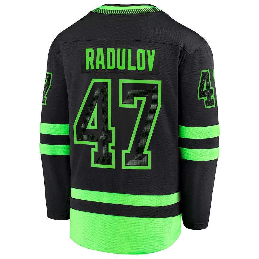 D.Stars #47 Alexander Radulov Supporters Branded 2020-21 Alternate Premier Breakaway Player Jersey Black Stitched American Hockey Jerseys