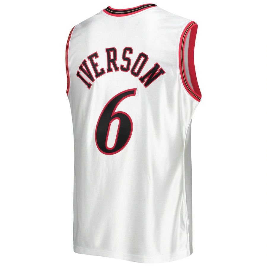 E.Conference #6 Allen Iverson Mitchell & Ness Hardwood Classics 2002 All-Star Game Authentic Jersey White Stitched American Basketball Jersey