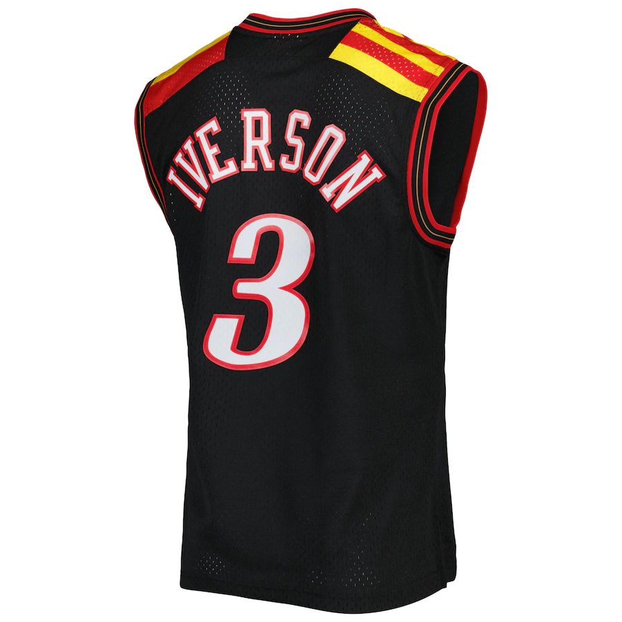 PH.76ers #3 Allen Iverson Mitchell & Ness Hardwood Classics 2006-07 Swingman Jersey Black Stitched American Basketball Jersey