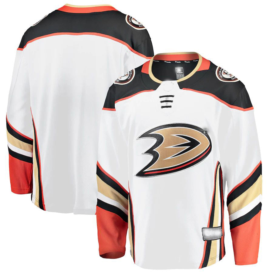 A.Ducks Supporters Branded Breakaway Away Jersey White Stitched American Hockey Jerseys