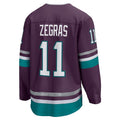A.Ducks #11 Trevor Zegras Supporters 30th Anniversary Premier Breakaway Jersey - Purple Stitched American Hockey Jerseys
