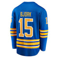 B.Sabres #15 Anders Bjork Supporters Branded Team Home Breakaway Player Jersey  Royal Stitched American Hockey Jerseys