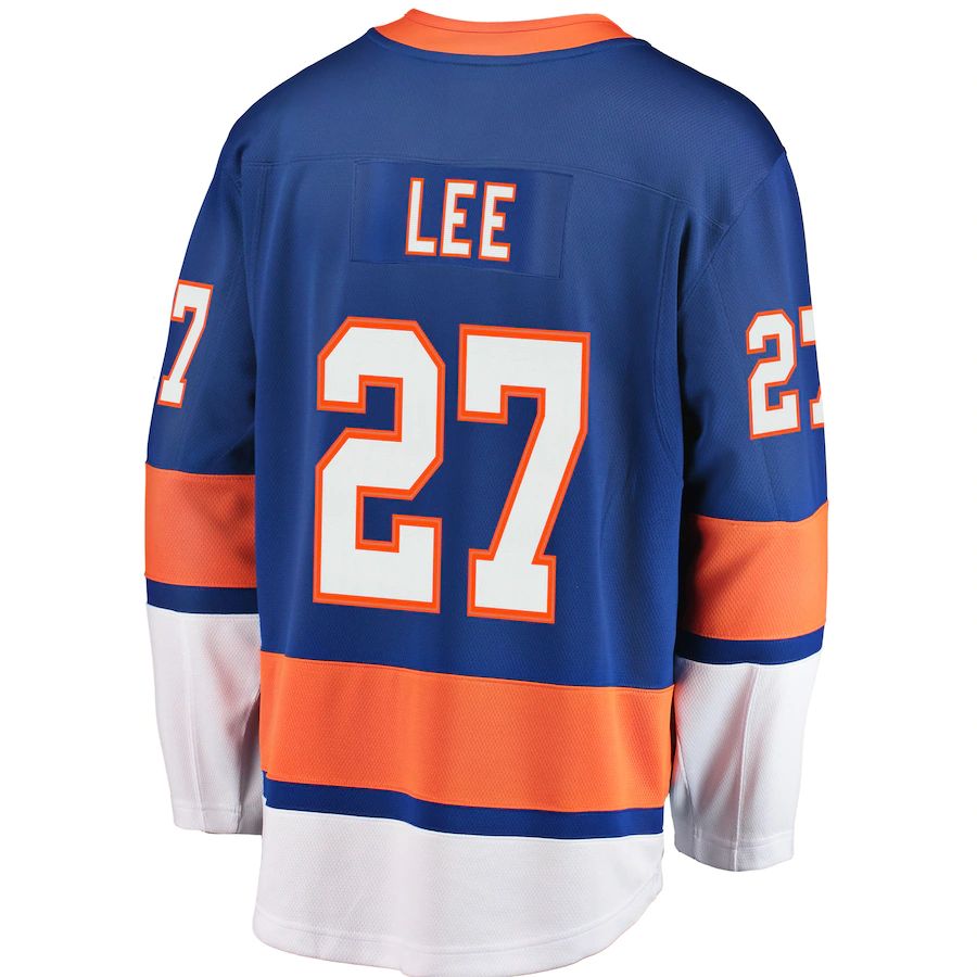 NY.Islanders #27 Anders Lee Supporters Branded Home Premier Breakaway Player Jersey Royal Stitched American Hockey Jerseys