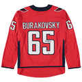 W.Capitals #65 Andre Burakovsky Supporters Authentic Autograph Jersey  Red Stitched American Hockey Jerseys
