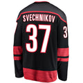 C.Hurricanes #37 Andrei Svechnikov Supporters Branded Alternate Premier Breakaway Player Jersey Black Stitched American Hockey Jerseys