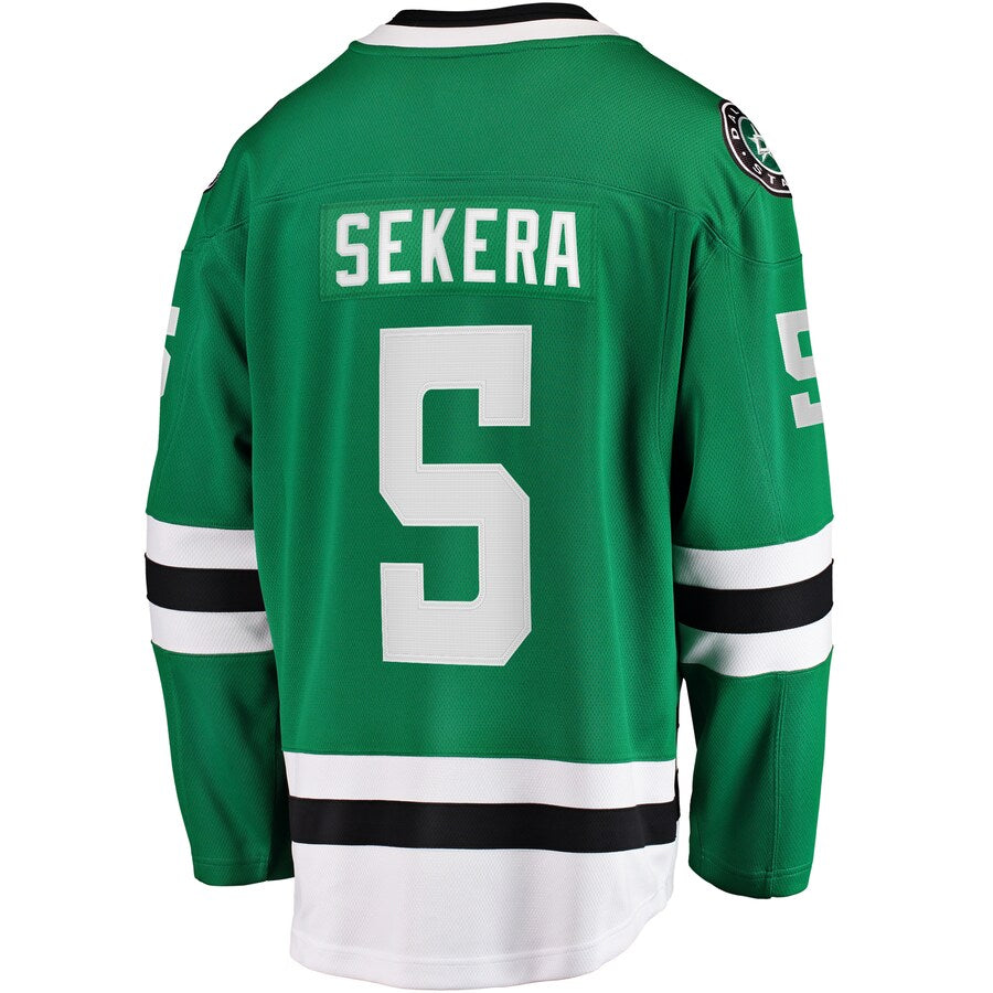 D.Stars #5 Andrej Sekera Supporters Branded Breakaway Home Player Jersey Kelly Green Stitched American Hockey Jerseys