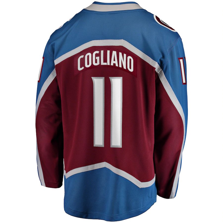 C.Avalanche #11 Andrew Cogliano Supporters Branded Home Breakaway Jersey Burgundy Stitched American Hockey Jerseys