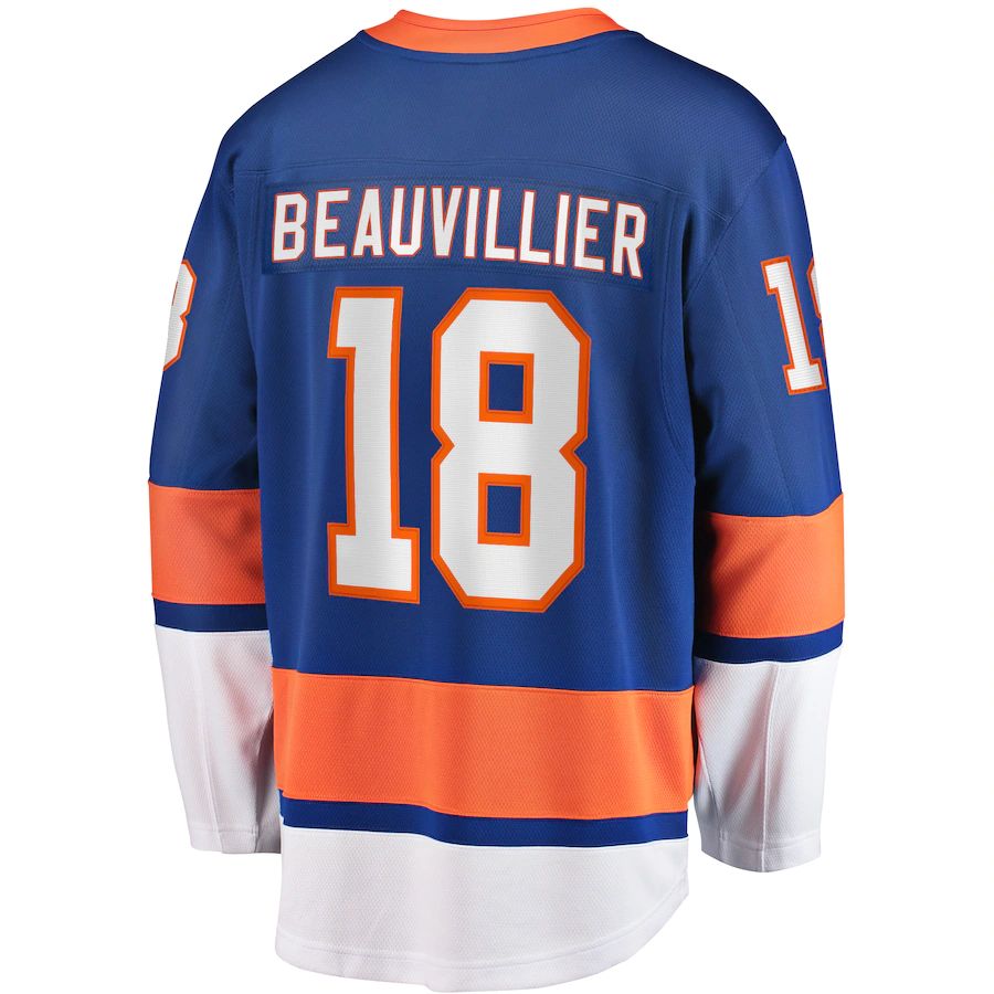 NY.Islanders #18 Anthony Beauvillier Supporters Branded Home Breakaway Player Jersey Royal Stitched American Hockey Jerseys