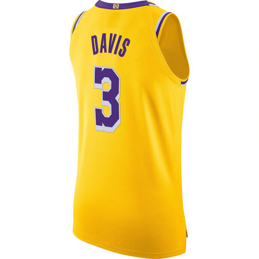 LA.Lakers #3 Anthony Davis 2020-21 Authentic Jersey  Gold Stitched American Basketball Jersey
