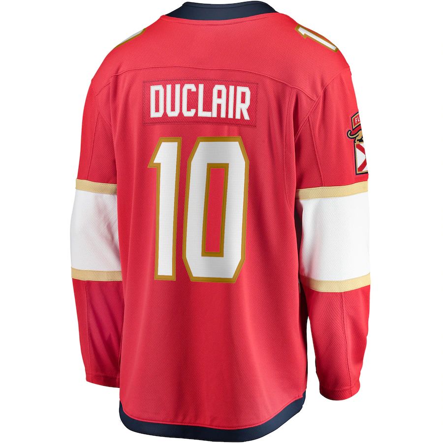 F.Panthers #10 Anthony Duclair Supporters Branded Breakaway Player Jersey Red Stitched American Hockey Jerseys